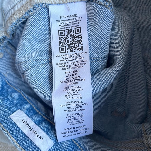 Frame Jeans Women’s 27 Le High Straight Jean Kerwin Light Wash - Picture 7 of 12